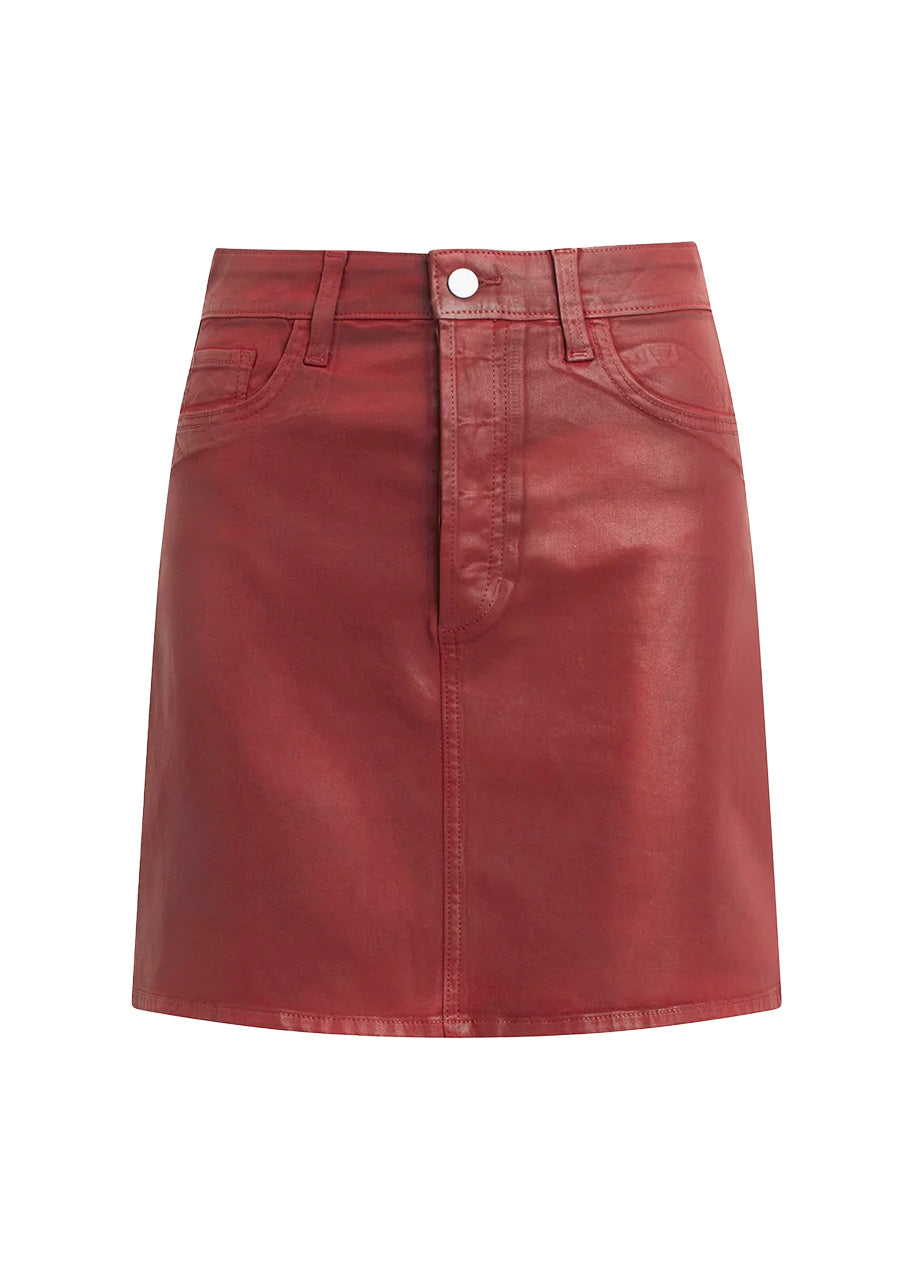 Jessica coated skirt in burnt henna
