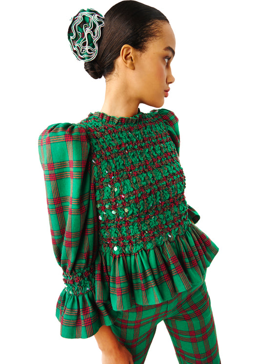 *PREORDER* Leyland top in green plaid