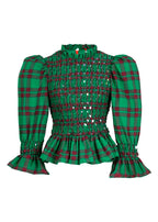 Leyland top in green plaid