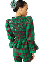 Leyland top in green plaid