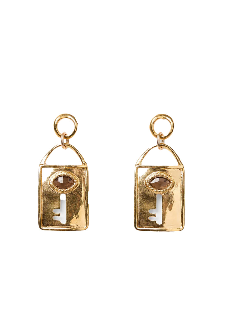 Padlock earrings in gold