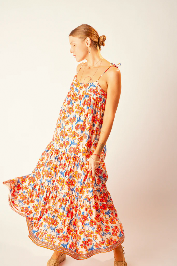 Melanie dress in clementine silk