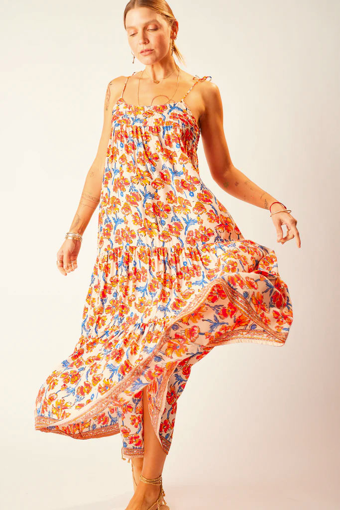 Melanie dress in clementine silk