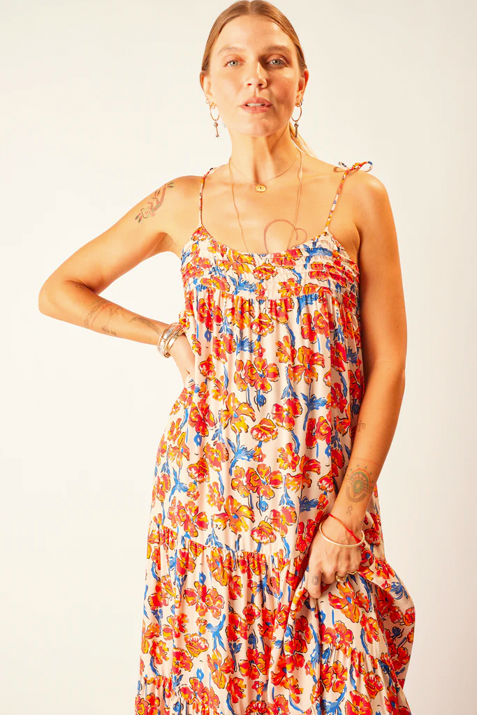 Melanie dress in clementine silk