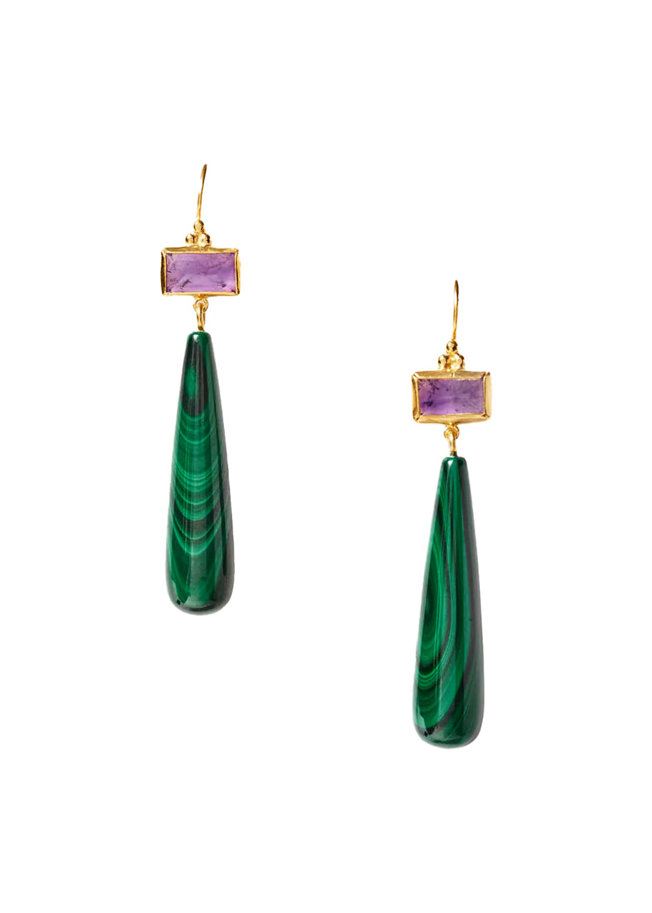 Messina earrings in malachite mix