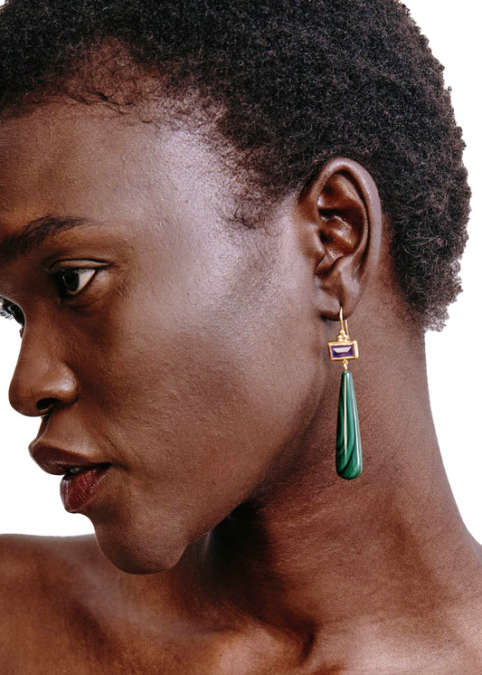 Messina earrings in malachite mix