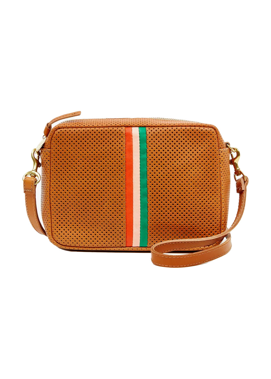 *PREORDER* Midi sac in cuoio perf w/ stripes