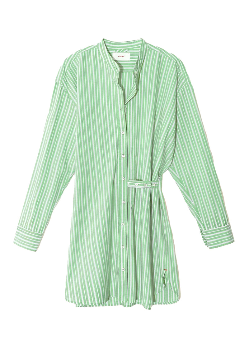 Mills dress in matcha stripe