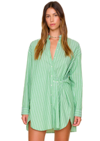 Mills dress in matcha stripe