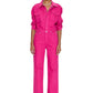 Nikki jumpsuit long sleeve in pink garnet