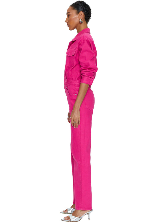Nikki jumpsuit long sleeve in pink garnet