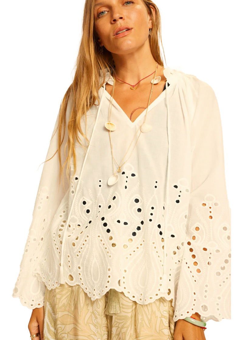 Penny blouse in tangier embroidery salt