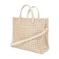 Petit simple tote in cream rattan