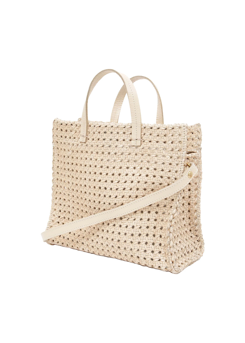 Petit simple tote in cream rattan