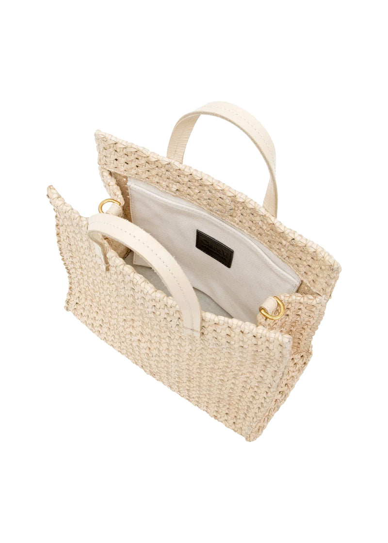 Petit simple tote in cream rattan