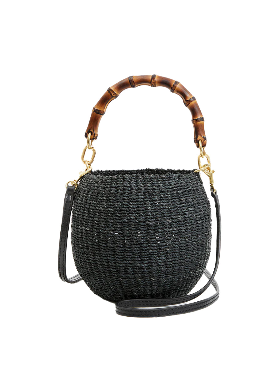 Petit pot de miel w/ bamboo handle in black