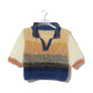 Mohair short sleeve polo sweater in mustard denim