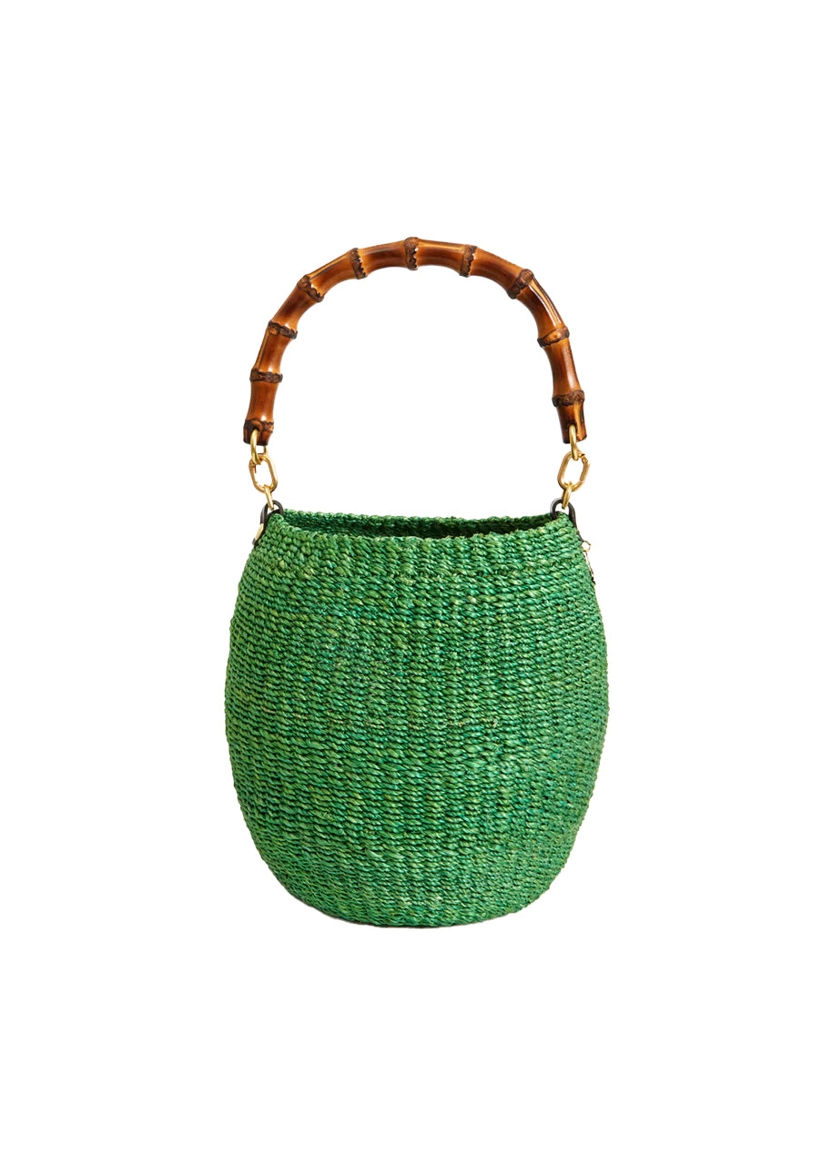Pot de miel bag with bamboo handle in green