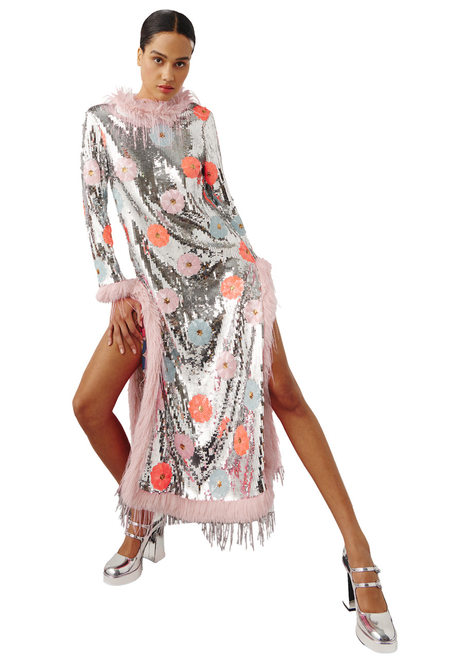 *PREORDER *Rafaella floral dress in silver