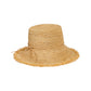 Packable raffia bucket hat in natural