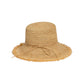 Packable raffia bucket hat in natural