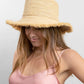 Packable raffia bucket hat in natural