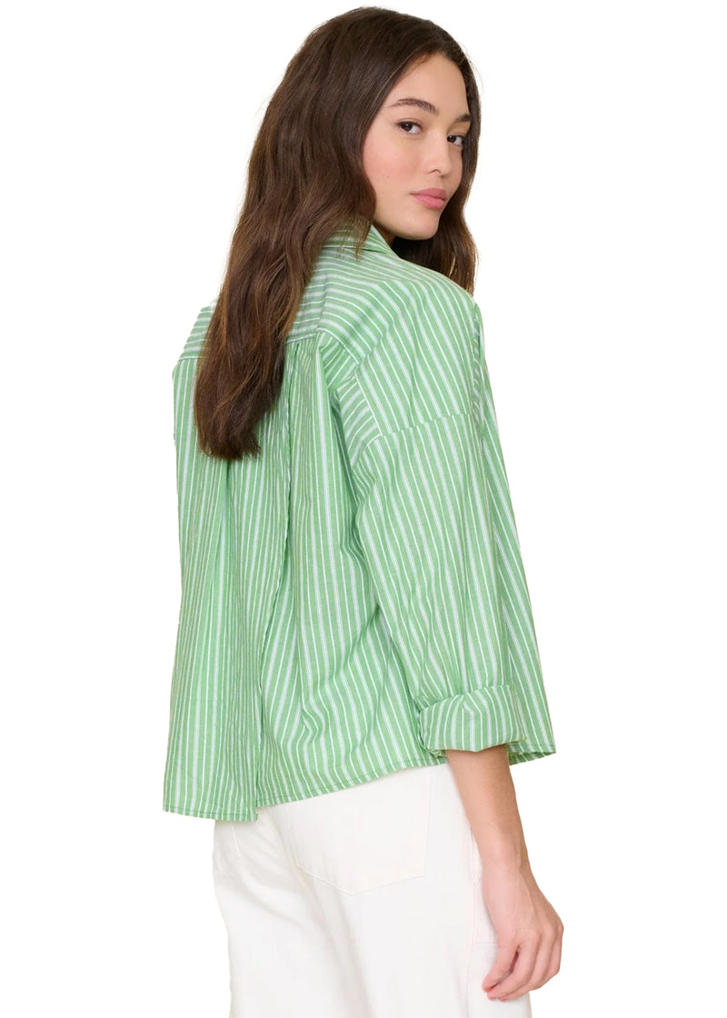 Riley shirt in matcha stripe