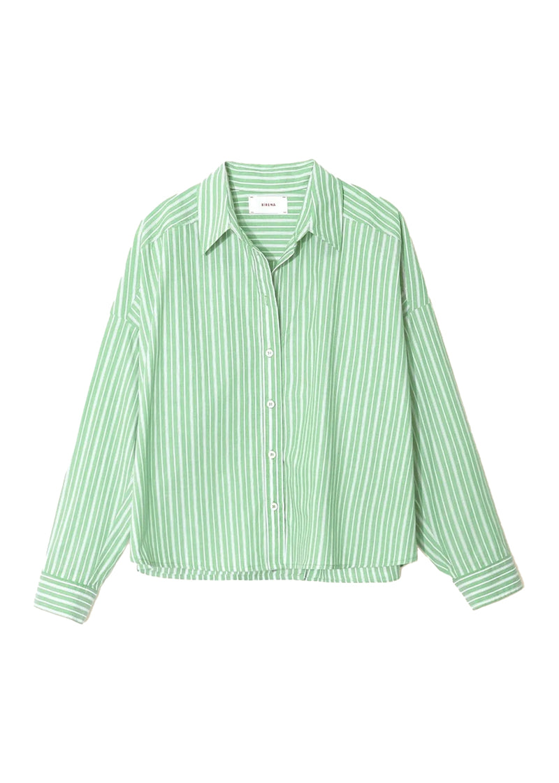 Riley shirt in matcha stripe