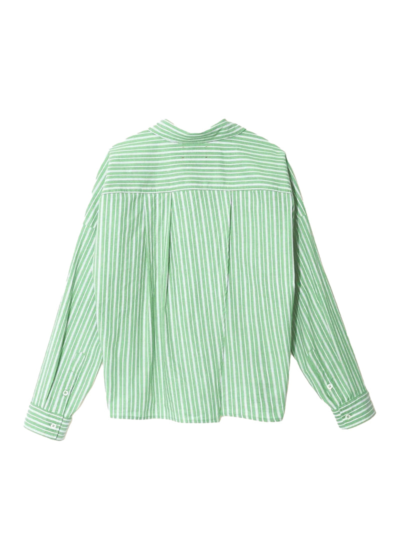 Riley shirt in matcha stripe