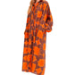 Robe tie dye dress in orangé brodée cramp