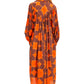 Robe tie dye dress in orangé brodée cramp