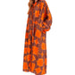 Robe tie dye dress in orangé brodée cramp