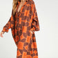 Robe tie dye dress in orangé brodée cramp