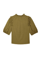 Roya ruched neck top in capers