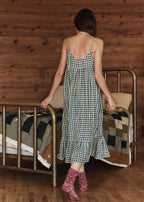 The ruffle tank night dress in winter pine plaid