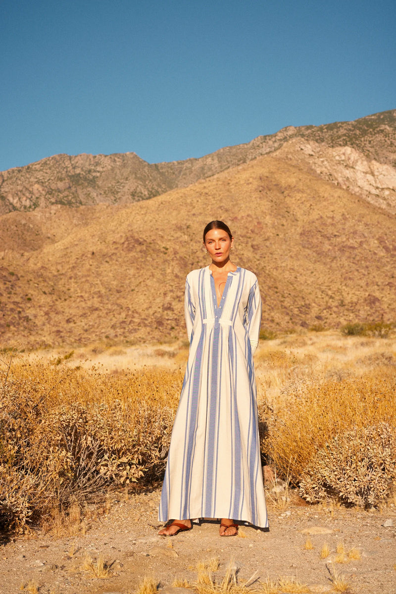 Sammie maxi dress in french stripe blue