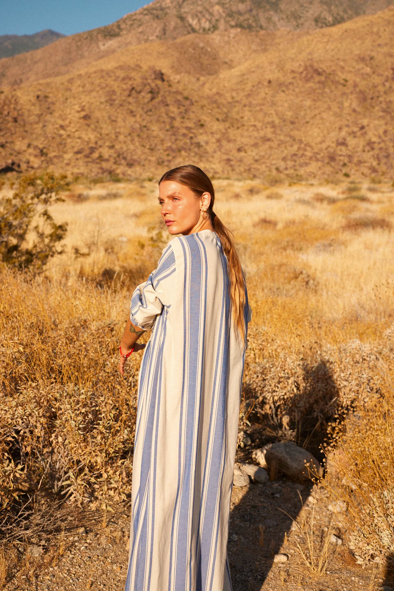 Sammie maxi dress in french stripe blue