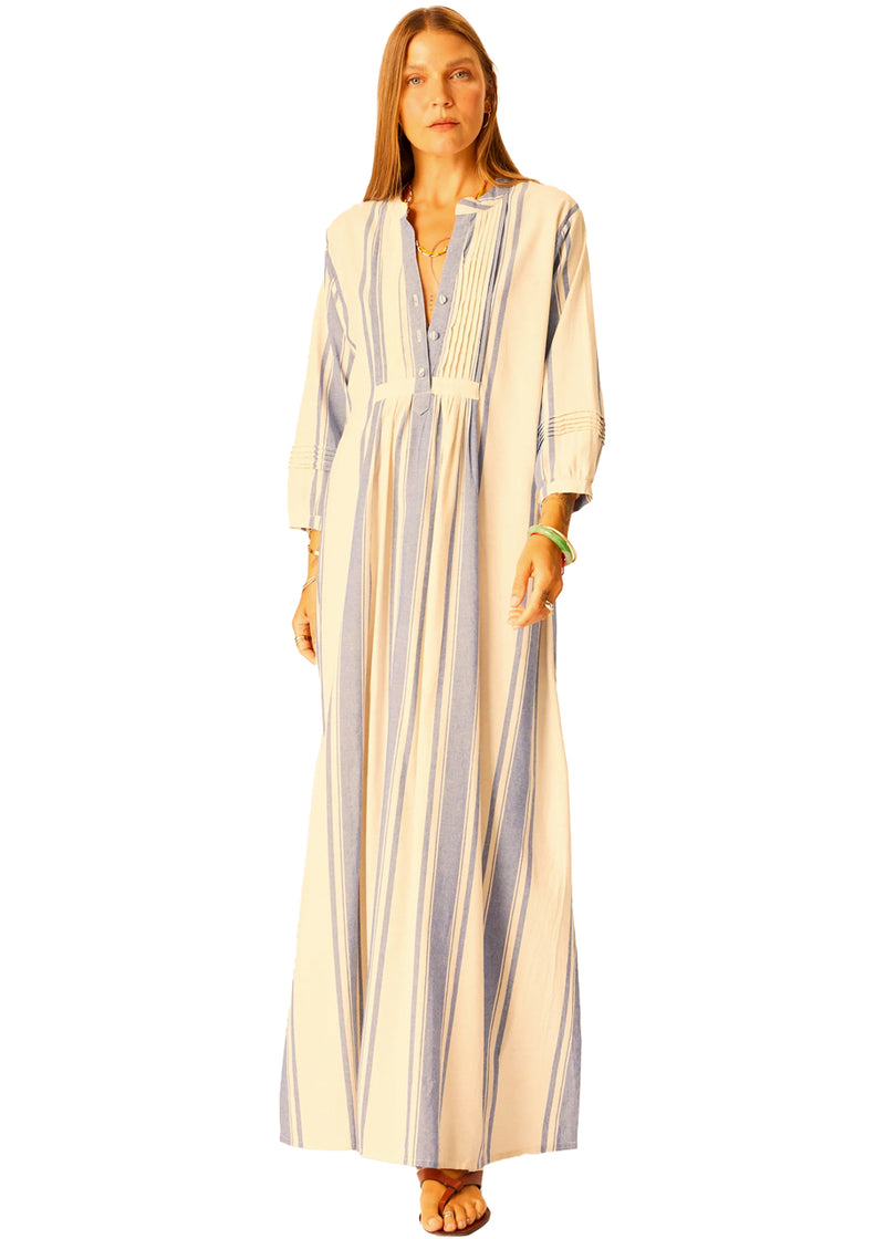 Sammie maxi dress in french stripe blue