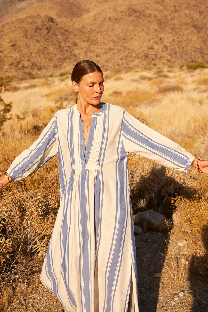 Sammie maxi dress in french stripe blue