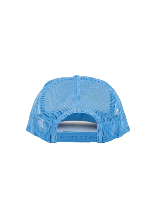 *PREORDER* Trucker hat in sky blue w/cream liberez les sardines