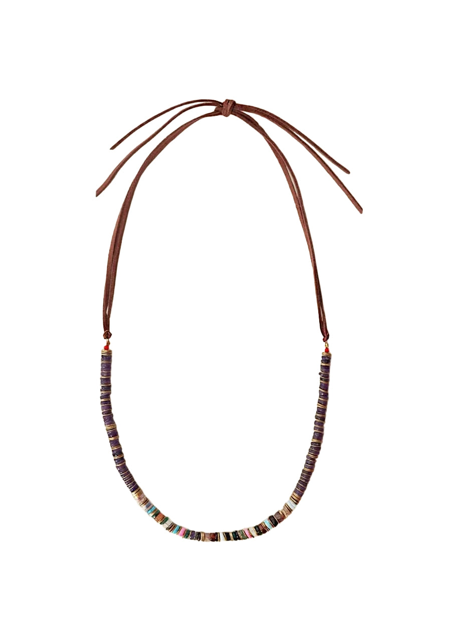 Solange stone necklace in indigo brown