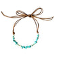 Suede turquoise necklace in brown