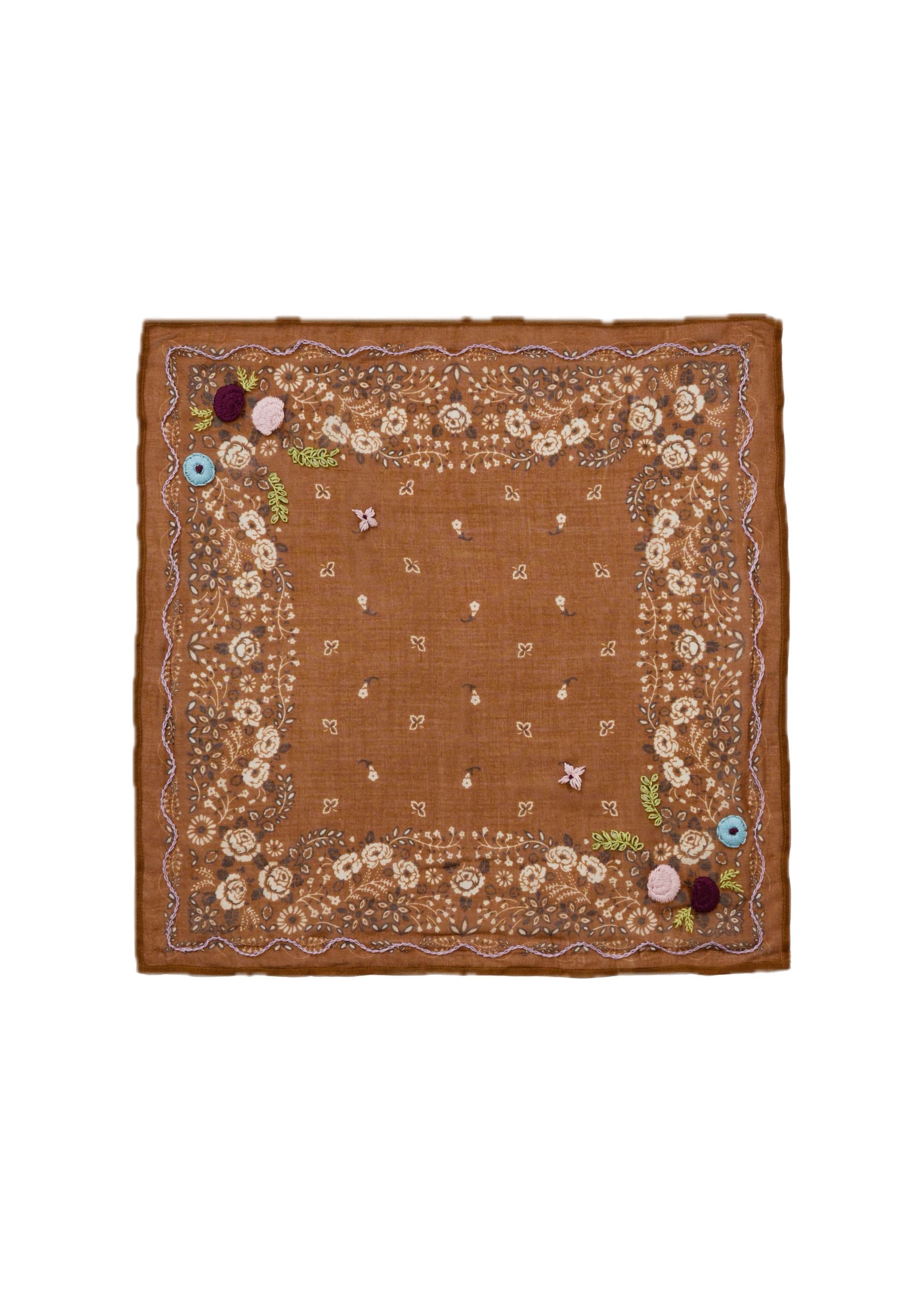 *PREORDER* Posy embroidered bandana in hide