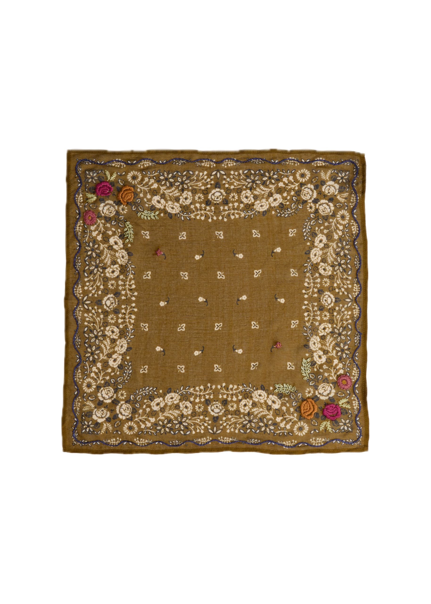 *PREORDER* Posy embroidered bandana in olive