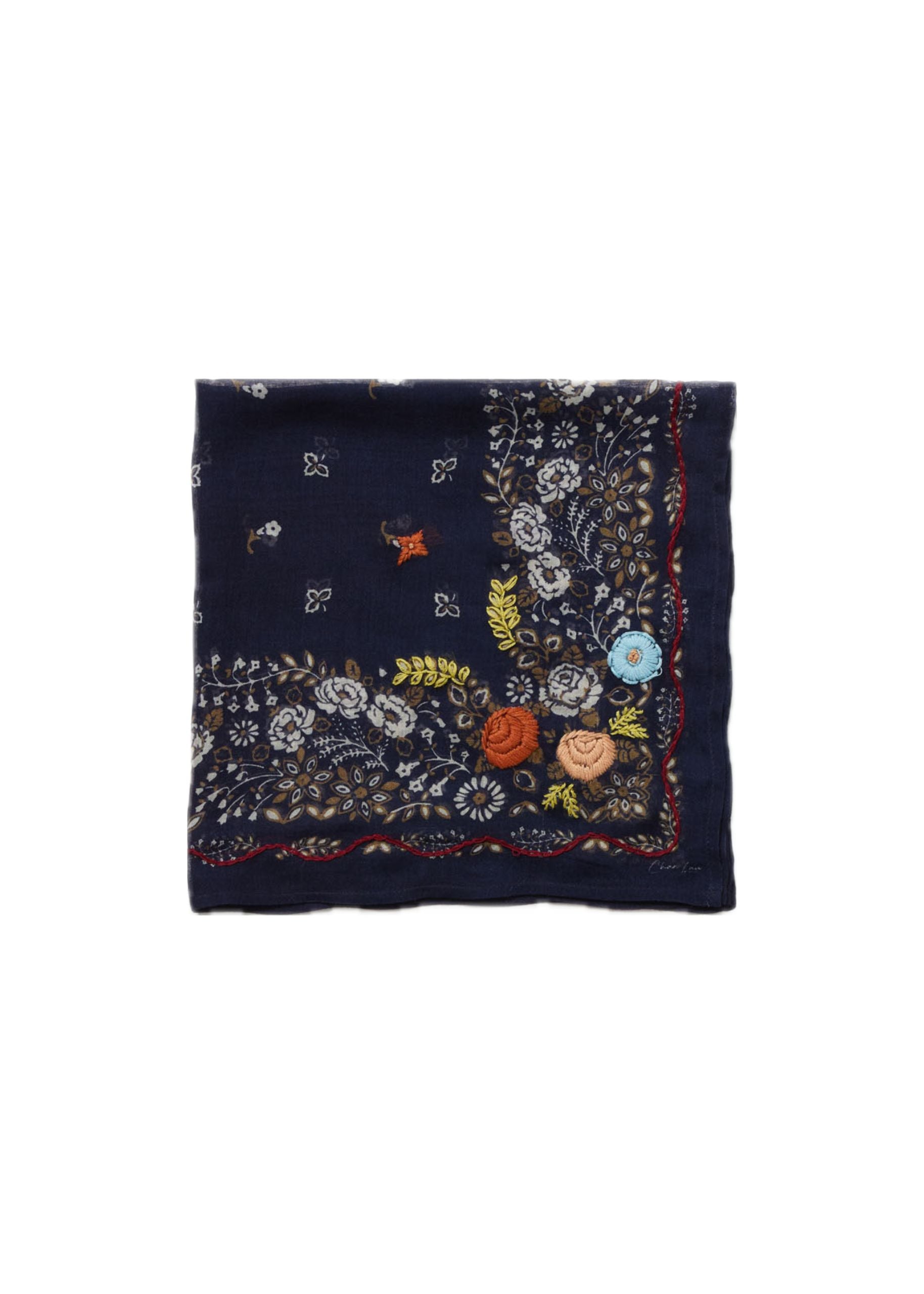 *PREORDER* Posy embroidered bandana in mood indigo