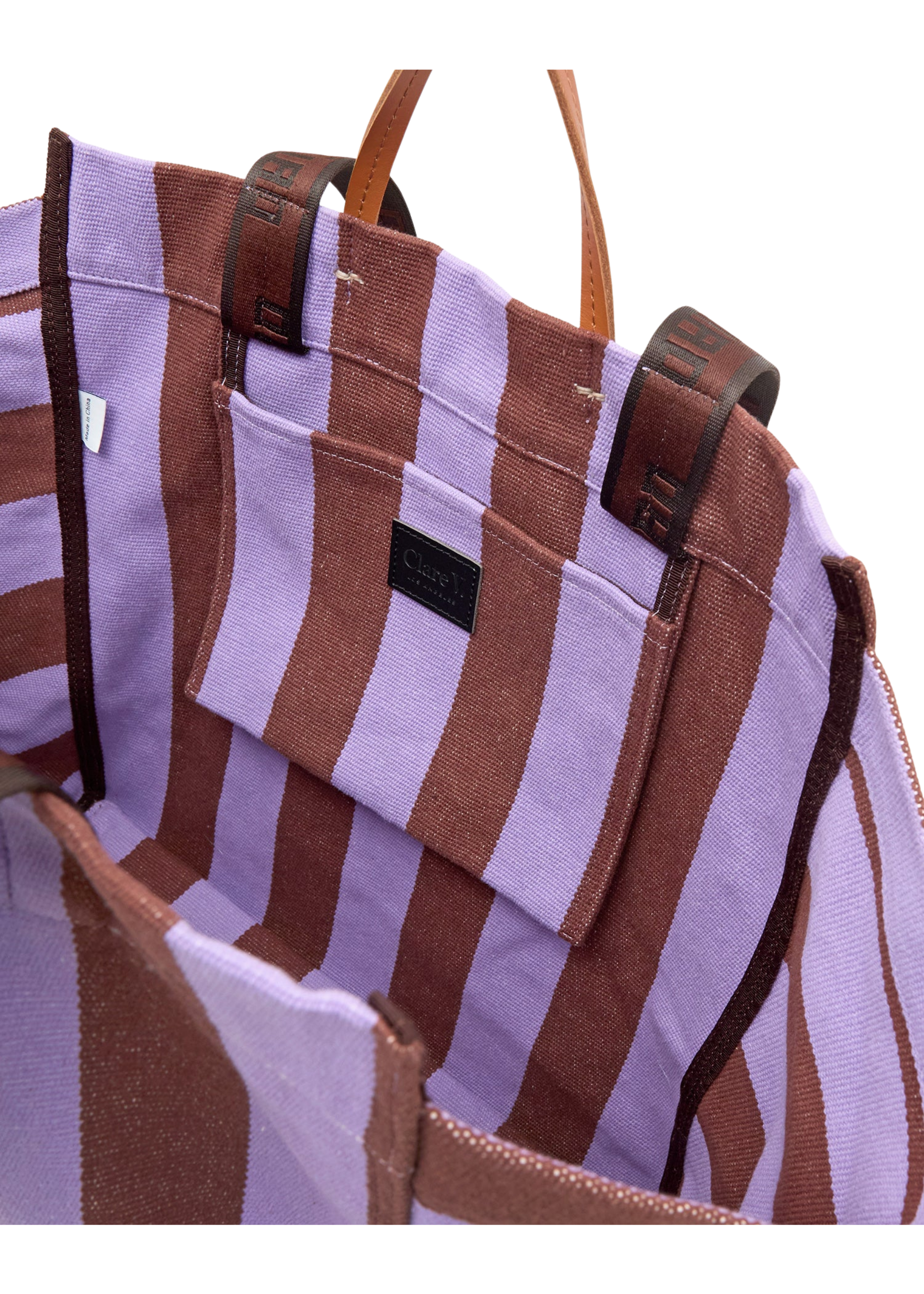 *PREORDER* La cote tote in jacaranda hazelnut canvas stripe