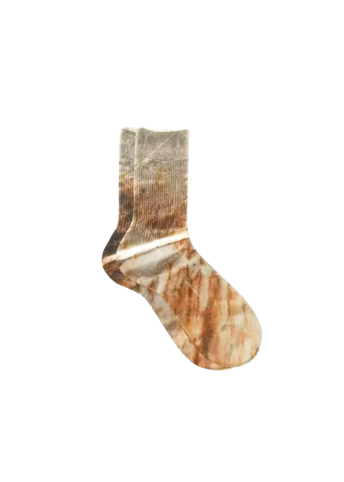 Tie dye laminated socks in rust