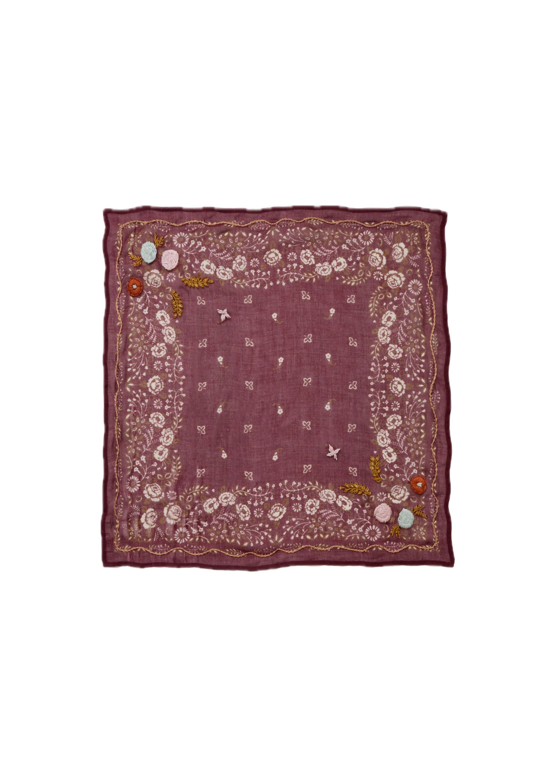 *PREORDER* Posy embroidered bandana in cabernet