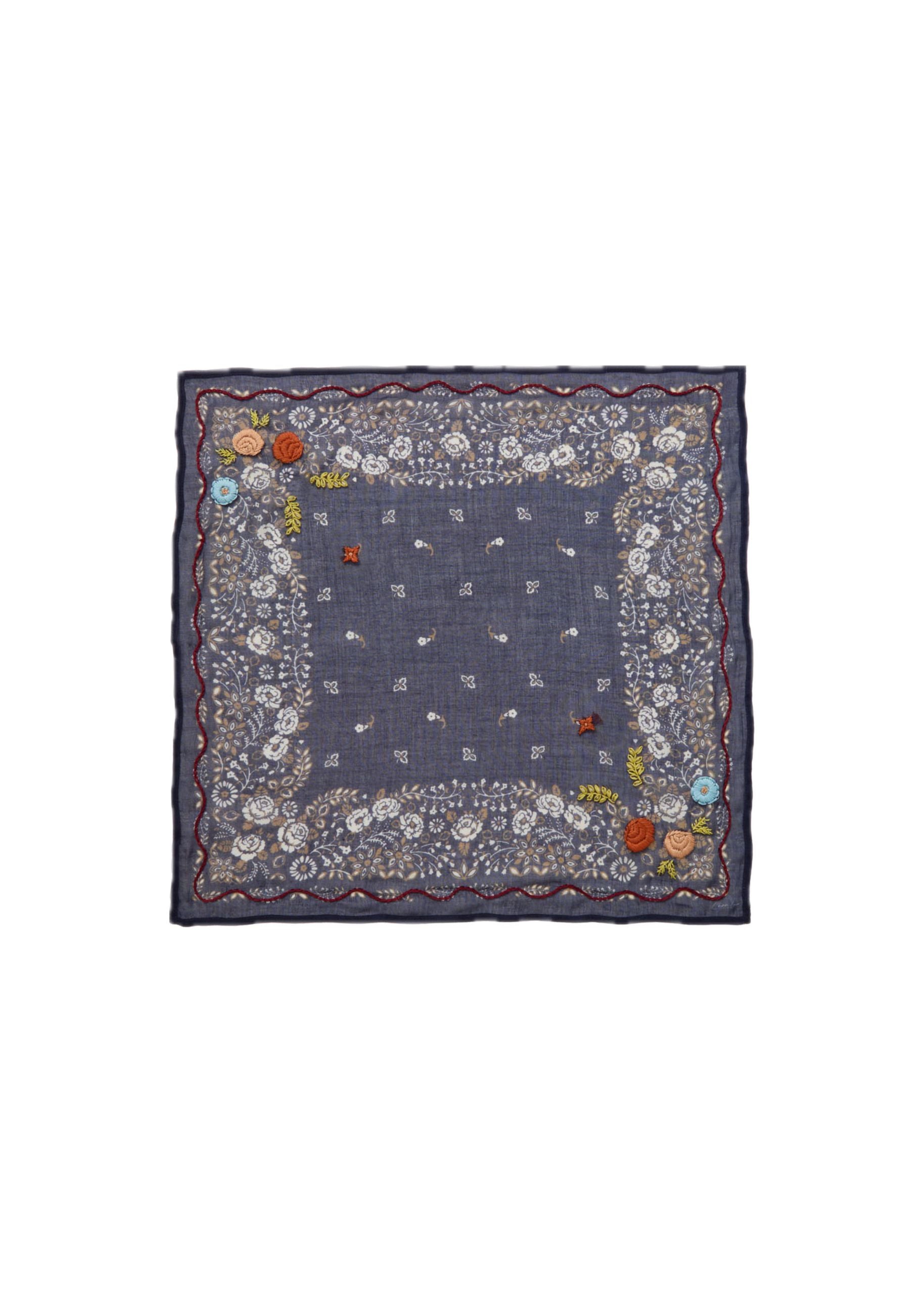 *PREORDER* Posy embroidered bandana in mood indigo
