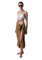 Wildflower printed sarong in olive green